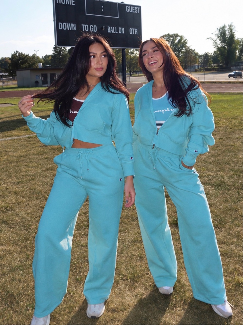 Champion Women’s Aqua Blue Wide-Leg Track Pants